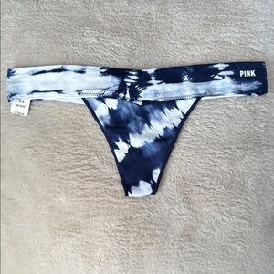PINK Blue & White Tie-Dye Bikini Bottom